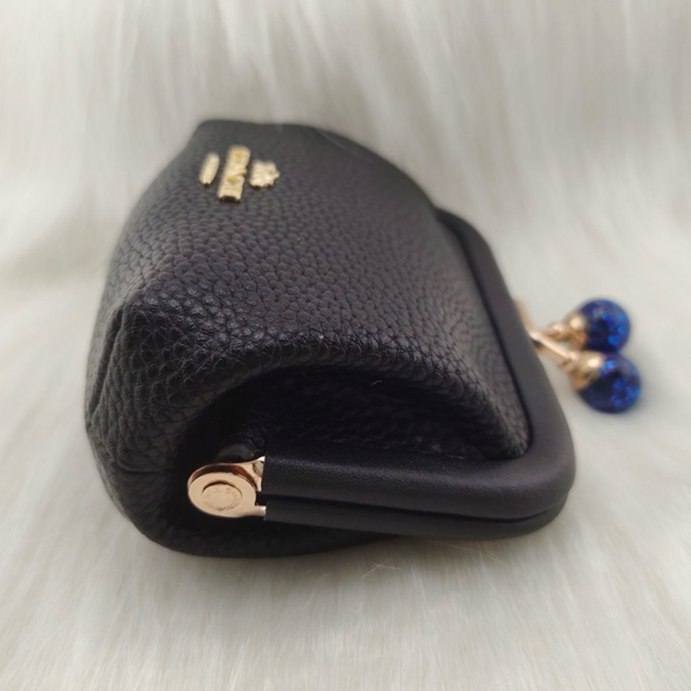 Coach Nora Black Kiss Lock Coin Purse - Picture 5 of 6
